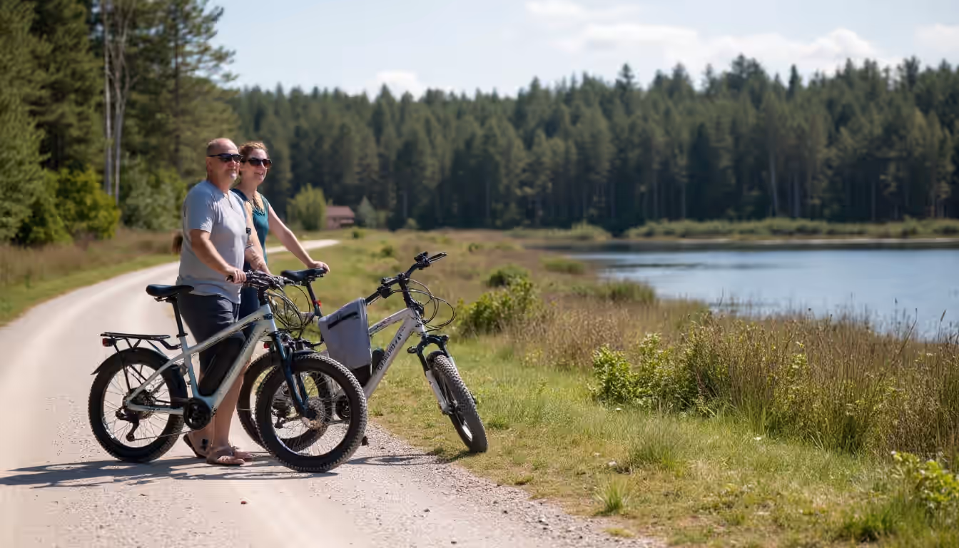 e-bike with lake e-bike with lake