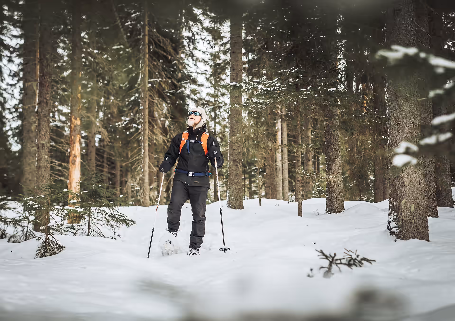snowshoeing in Savonranta
